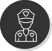 policía línea sombra circulo icono diseño vector