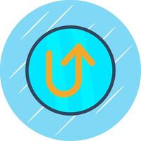 U Turn Flat Circle Icon Design vector