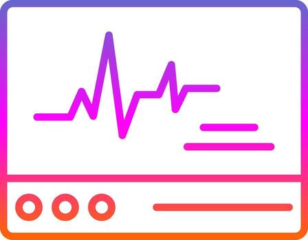 ECG Monitor Line Gradient Icon Design vector