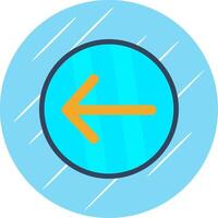 Left Arrow Flat Circle Icon Design vector