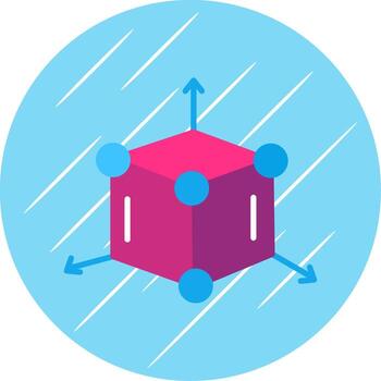 3d modelado plano circulo icono diseño vector