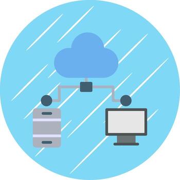 Cloud Computing Flat Circle Icon Design vector