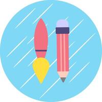 Writing Tool Flat Circle Icon Design vector