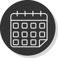 calendario línea sombra circulo icono diseño vector