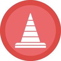 Traffic Cone Line Shadow Circle Icon Design vector