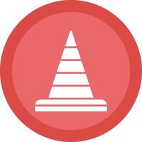 Traffic Cone Line Shadow Circle Icon Design vector