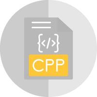 Cpp Flat Scale Icon Design vector