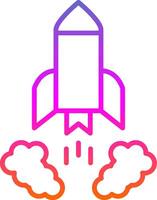 Rocket Launch Line Gradient Icon Design vector