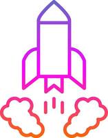 Rocket Launch Line Gradient Icon Design vector