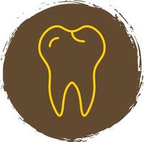 diente línea degradado icono diseño vector