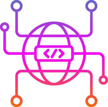 Globe Grid Line Gradient Icon Design vector