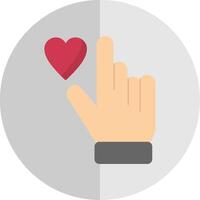 mano corazón plano escala icono diseño vector