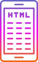Mobile Coding Line Gradient Icon Design vector