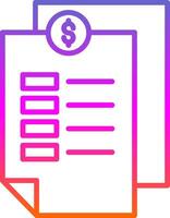 Invoice Line Gradient Icon Design vector