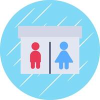 público baño plano circulo icono diseño vector