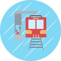 tren estación plano circulo icono diseño vector