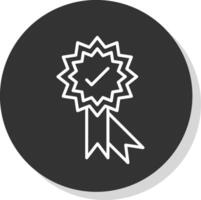 medalla línea sombra circulo icono diseño vector