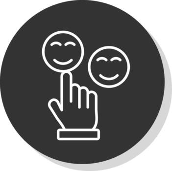 Satisfaction Line Shadow Circle Icon Design vector