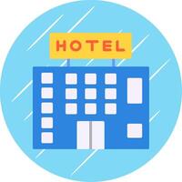 hotel plano circulo icono diseño vector