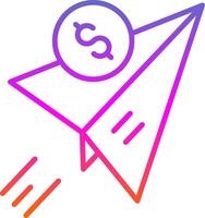 Send Money Line Gradient Icon Design vector