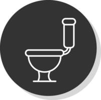 Toilet Line Shadow Circle Icon Design vector