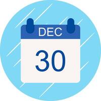 December Flat Circle Icon Design vector