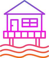 Beach Hut Line Gradient Icon Design vector