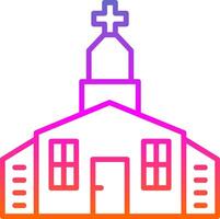 Iglesia línea degradado icono diseño vector