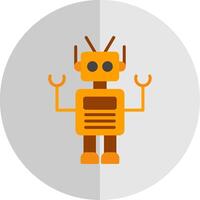 robot plano escala icono diseño vector