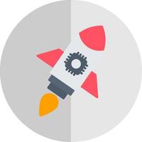 Rocket Flat Scale Icon Design vector