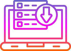 Downloading Data Line Gradient Icon Design vector