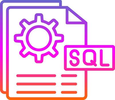 sql archivo línea degradado icono diseño vector