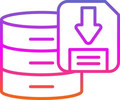 Downloading Data Line Gradient Icon Design vector