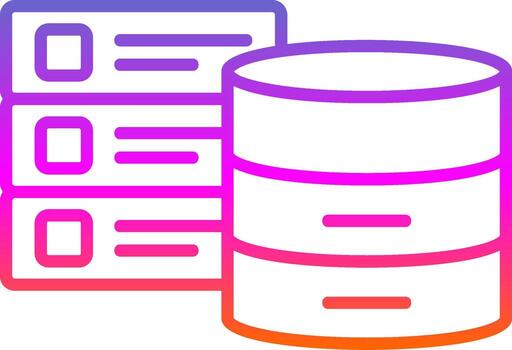 Databases Line Gradient Icon Design vector