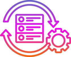 Data Processing Line Gradient Icon Design vector