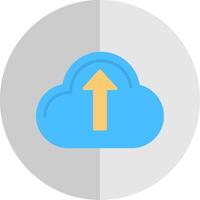 nube subiendo plano escala icono diseño vector