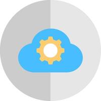 Cloud Settings Flat Scale Icon Design vector