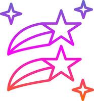 Shooting Stars Line Gradient Icon Design vector