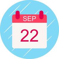 September Flat Circle Icon Design vector