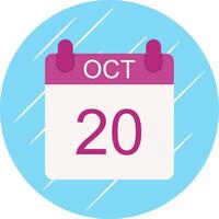 October Flat Circle Icon Design vector