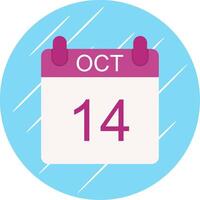 October Flat Circle Icon Design vector