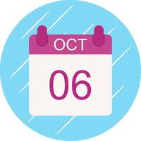 October Flat Circle Icon Design vector