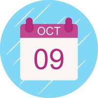 October Flat Circle Icon Design vector