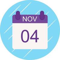 November Flat Circle Icon Design vector