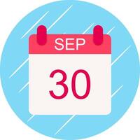 September Flat Circle Icon Design vector