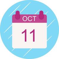 October Flat Circle Icon Design vector