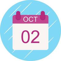 October Flat Circle Icon Design vector