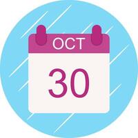 October Flat Circle Icon Design vector
