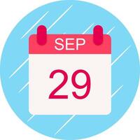 September Flat Circle Icon Design vector