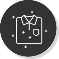 camisa línea sombra circulo icono diseño vector